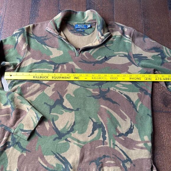 Polo Ralph Lauren men’s quarter zip sweater size medium camouflage green black b - Picture 8 of 9